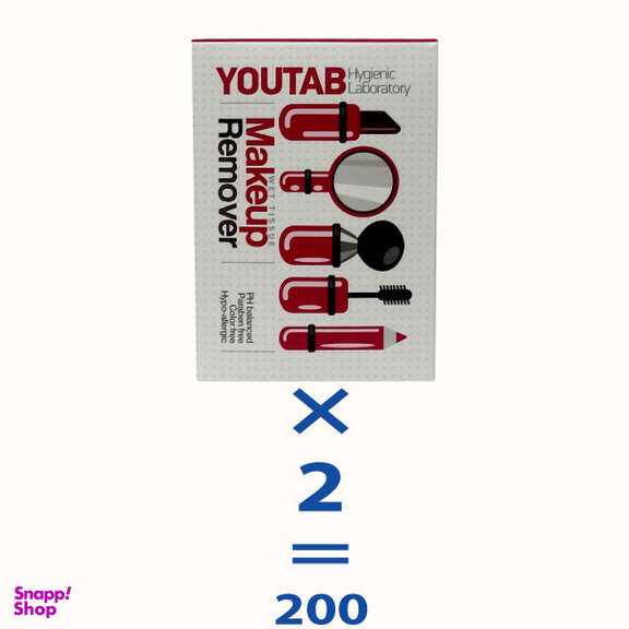 دستمال پاک‌ کننده آرایش صورت یوتاب (Youtab) مدل Anti Allergic مجموعه 2 عددی