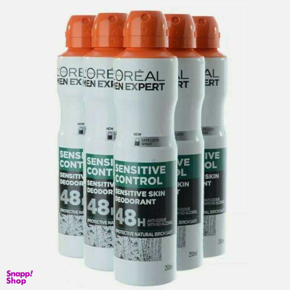 اسپری ضد تعریق مردانه لورآل (Loreal) مدل SENSITIVE CONTROL سری Men Expert حجم 250 میلیلیتر