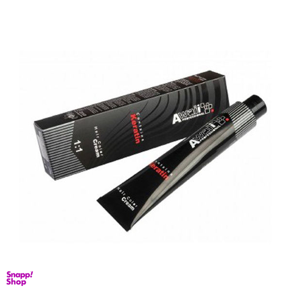 رنگ مو آوایی (Awaii) سری Keratin شماره 1.1 رنگ مشکی پر کلاغی حجم 120 میلی‌ لیتر