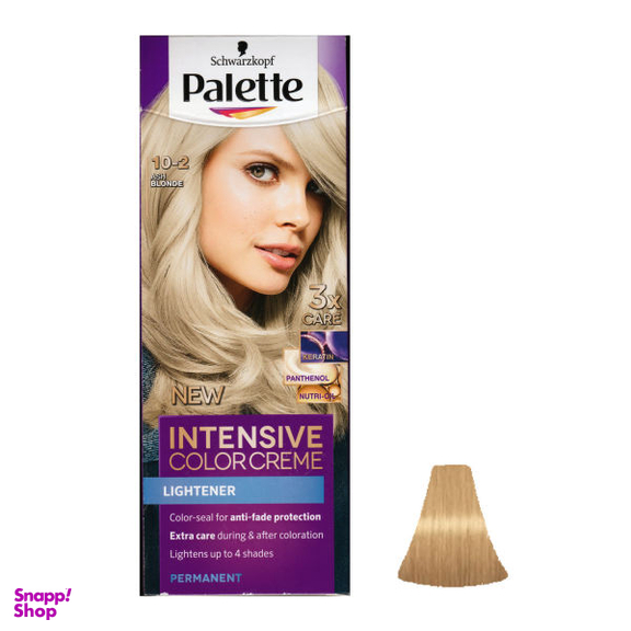 کیت رنگ مو پلت (Palette) مدل Intensive شماره 10.2 رنگ نقره‌ای خاکستری حجم 50 میلی‌لیتر
