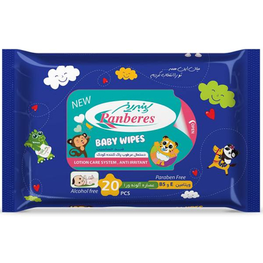 دستمال مرطوب کودک پنبه ریز (Panberes) مدل Anti Bacterial بسته 20 عددی