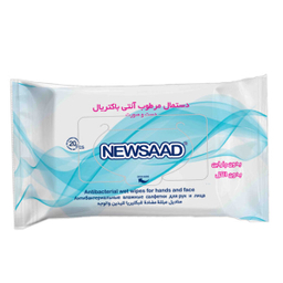 دستمال مرطوب نیوساد (Newsaad) مدل آنتی باکتریال بسته 20 عددی