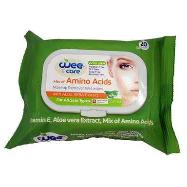 دستمال مرطوب وی کر (Wee Care) مدل Mix Of Amino Acid بسته 20 عددی