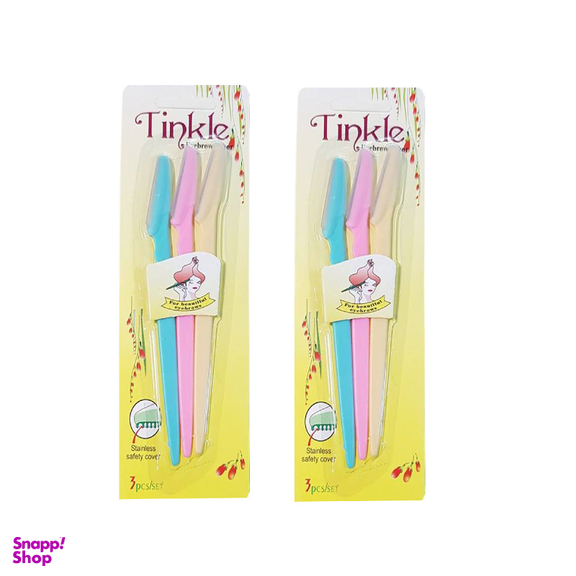 تیغ اصلاح ابرو تینکل (Tinkle) مدل Shaper بسته 3 عددی رنگ چند رنگ مجموعه 2 عددی