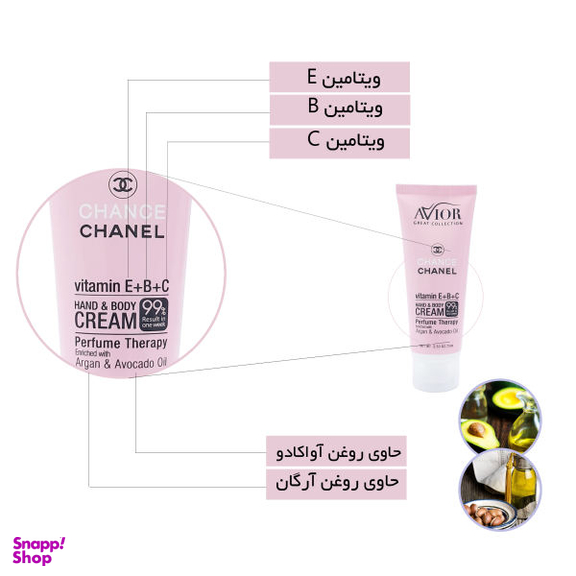 کرم مرطوب کننده اویور (Avior) مدل Chance Chanel حجم 75 میلی‌لیتر