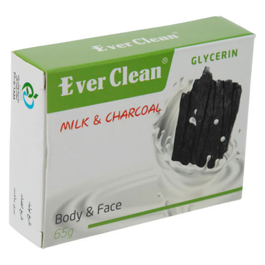 صابون شستشو اورکلین (Ever clean) مدل شیر و زغال وزن 65 گرم