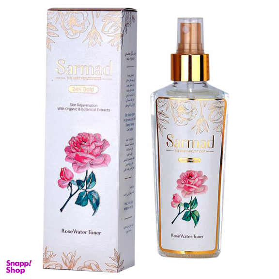 تونر پاک‌ کننده صورت سرمد (Sarmad) مدل Gold Rose Water حجم 140 میلی‌لیتر