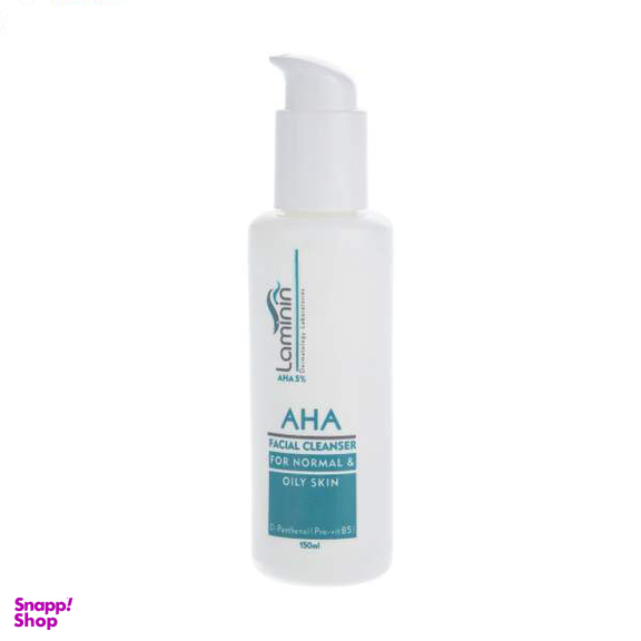 ژل شستشو و پاک‌ کننده صورت لامینین (Laminin) مناسب پوست معمولی و چرب مدل Aha حجم 150 میلی‌لیتر