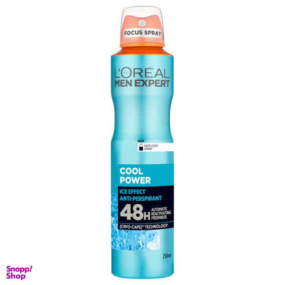 اسپری ضد تعریق مردانه لورآل (Loreal) سری Men Expert مدل Cool Power Ice Effect حجم 250 میلیلیتر