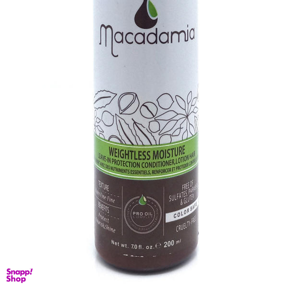 کرم مو ماکادامیا (Makadamia) مدل Weightless Moisture حجم 200 میلی‌لیتر