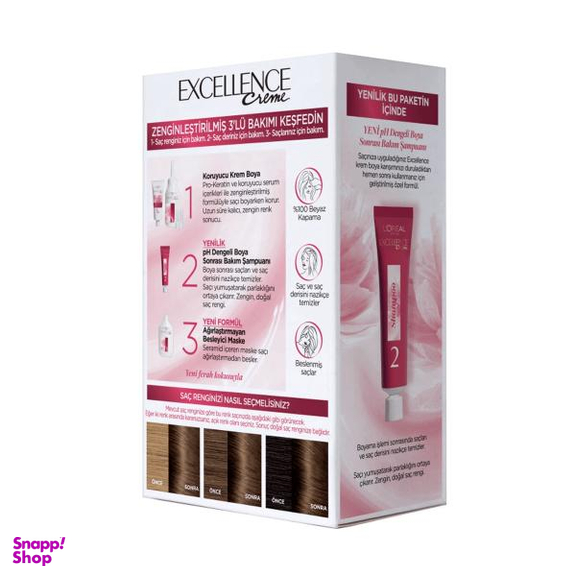 کیت رنگ مو لورآل (Loreal) مدل Excellence شماره 7.1 حجم 50 میلی لیتر رنگ بلوند دودی