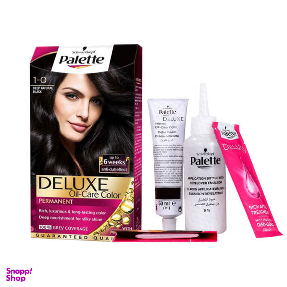 کیت رنگ مو پلت (Palette) مدل Deluxe شماره 1.0 رنگ مشکی حجم 50 میلی‌لیتر