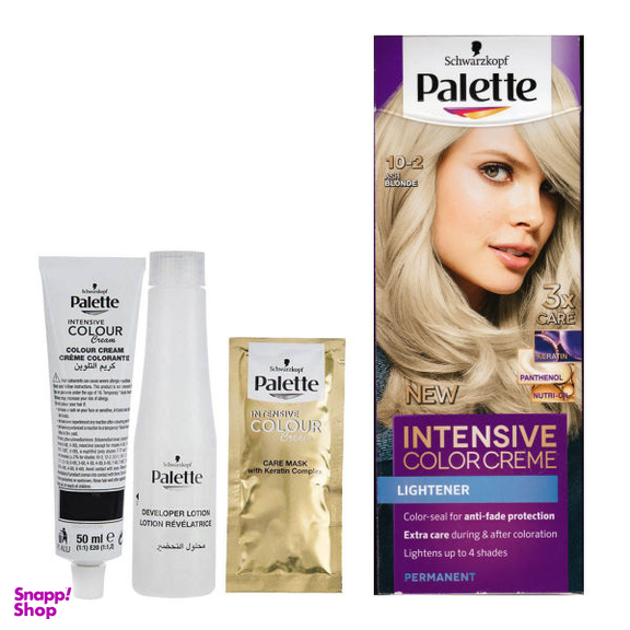 کیت رنگ مو پلت (Palette) مدل Intensive شماره 10.2 رنگ نقره‌ای خاکستری حجم 50 میلی‌لیتر