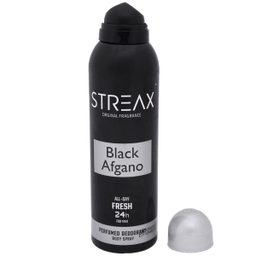 اسپری خوشبو کننده بدن مردانه استریکس (Streax) مدل Black afgan کد BF01 حجم 200 میلی‌‌لیتر