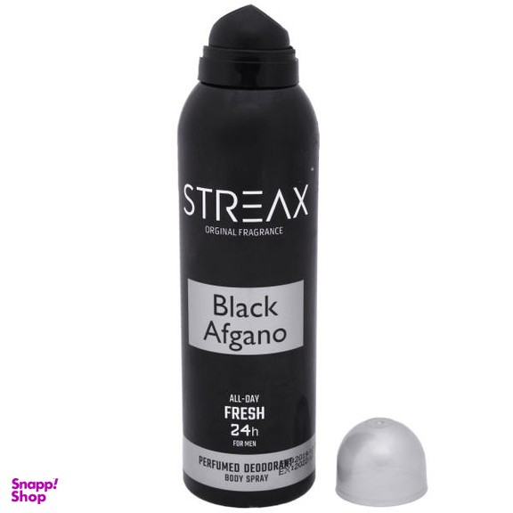 اسپری خوشبو کننده بدن مردانه استریکس (Streax) مدل Black afgan کد BF01 حجم 200 میلی‌‌لیتر