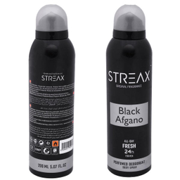 اسپری خوشبو کننده بدن مردانه استریکس (Streax) مدل Black afgan کد BF01 حجم 200 میلی‌‌لیتر