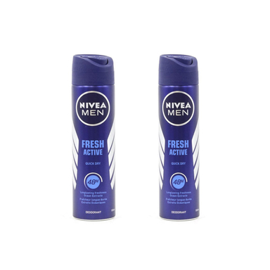 اسپری ضد تعریق مردانه نیوآ (Nivea) مدل FRESH ACTIVE QUICK DRY حجم 150 میلی‌لیتر مجموعه 2 عددی