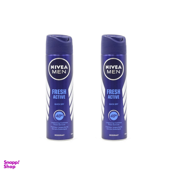 اسپری ضد تعریق مردانه نیوآ (Nivea) مدل FRESH ACTIVE QUICK DRY حجم 150 میلی‌لیتر مجموعه 2 عددی