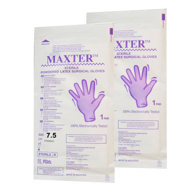 دستکش جراحی سایز 7.5 مجموعه 2 عددی
