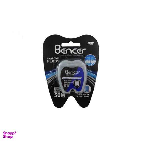 نخ دندان بنسر (Bencer) مدل Charcoal طول 50 متر بسته 6 عددی