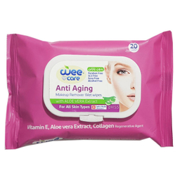 دستمال مرطوب وی کر (Wee Care) مدل New Anti Aging بسته 20 عددی
