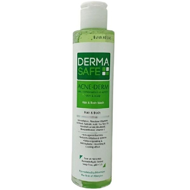 شامپو مو و بدن درماسیف (Dermasafe) مدل Acne Derm حجم 250 میلی‌لیتر