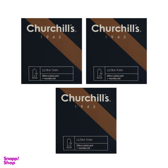 کاندوم چرچیلز (Churchill's) مدل Ultra Thin Lubricant 1945 بسته 3 عددی