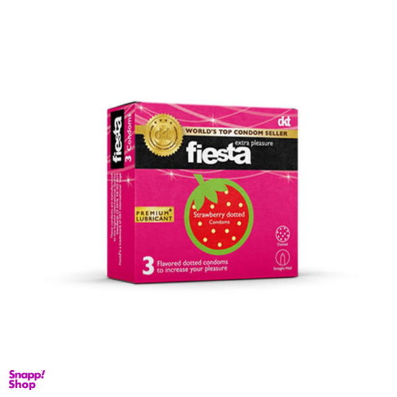 کاندوم فیستا (Fiesta) مدل توت فرنگی بسته 3 عددی