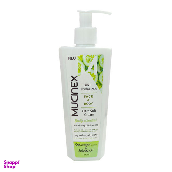 کرم مرطوب کننده ماسینکس (Mucinex) مدل Cucumber و Jojoba Oil حجم 200 میلی‌لیتر