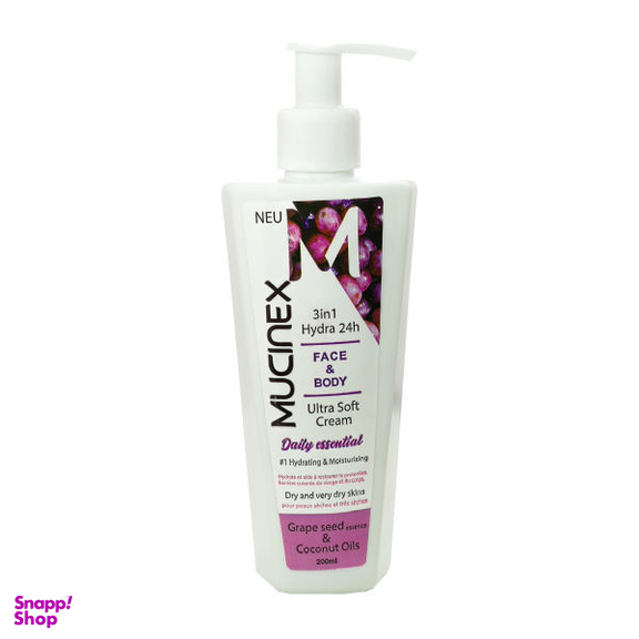 کرم مرطوب کننده ماسینکس (Mucinex) مدل GRAPE SEED حجم 200 میلی‌لیتر