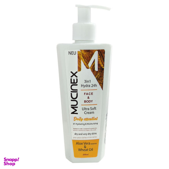 کرم مرطوب کننده ماسینکس (Mucinex) مدل Aloe vera و WHEAT Oil حجم 200 میلی‌لیتر