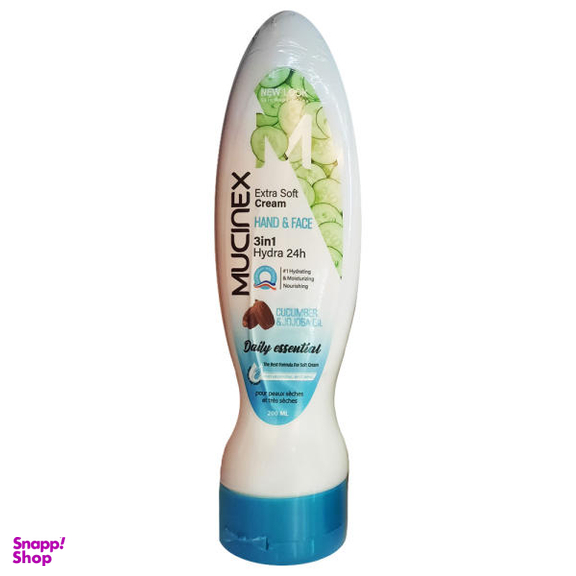 کرم مرطوب کننده ماسینکس (Mucinex) مدل روغن جوجوبا و خیار حجم 200 میلی‌ لیتر