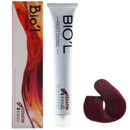 رنگ مو بیول (Biol) سری Professional شماره 7.22 رنگ بادمجانی متوسط حجم 100 میلی‌ لیتر