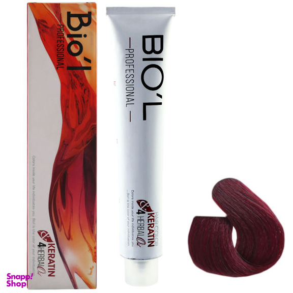 رنگ مو بیول (Biol) سری Professional شماره 7.22 رنگ بادمجانی متوسط حجم 100 میلی‌ لیتر
