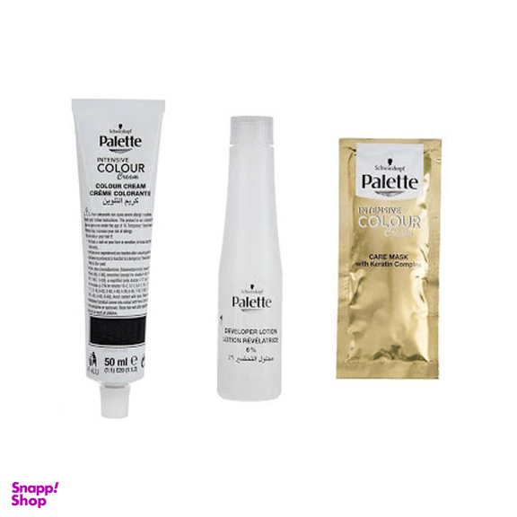 کیت رنگ مو پلت (Palette) مدل Deluxe شماره 9.0 رنگ بلوند روشن حجم 50 میلی‌لیتر مجموعه 2 عددی