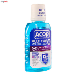 دهان شویه آکوپ (Acop) مدل Multi Care حجم 300 میلی‌ لیتر و خمیر دندان آکوپ مدل Double Mint وزن 90 گرم