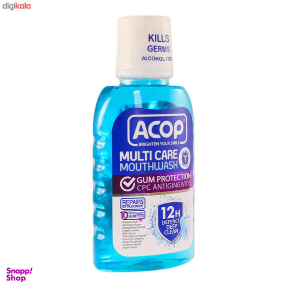 دهان شویه آکوپ (Acop) مدل Multi Care حجم 300 میلی‌ لیتر و خمیر دندان آکوپ مدل Double Mint وزن 90 گرم