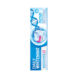 خمیر دندان میسویک (Misswake) مدل Whitening حجم 100 میلی‌ لیتر + دهان‌شویه مدل Whitening حجم 400 میلی‌ لیتر + نخ دندان