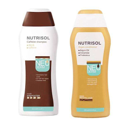 شامپو ضد ریزش مو نیودرم (Neuderm) مدل NUTRISOL حجم 300 میلی‌ لیتر به همراه نرم کننده