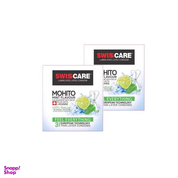 کاندوم سوییس کر (Swisscare) مدل Mohito بسته 2 عددی