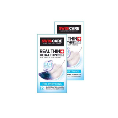 کاندوم سوییس کر (Swisscare) مدل Real Thin بسته 2 عددی
