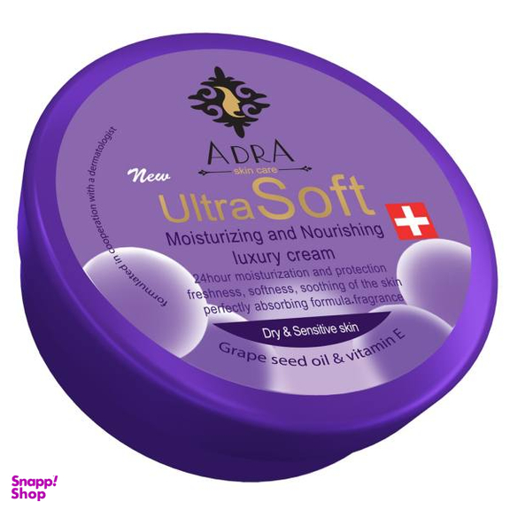 کرم مرطوب کننده آدرا (Adra) مدل Grape seed Oil & Vitamin E حجم 200 میلی‌ لیتر