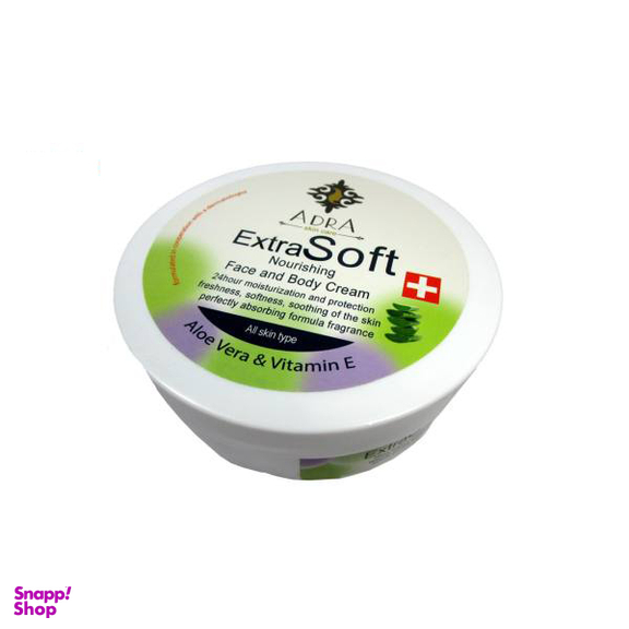 کرم مرطوب کننده و مغذی آدرا (Adra) مدل Aloe Vera & Vitamin E حجم 200 میلی‌ لیتر