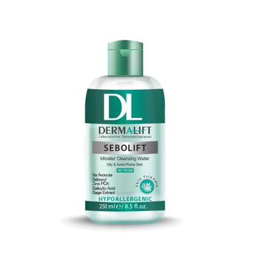 محلول پاک‌ کننده آرایش صورت درمالیفت (Dermalift) مدل Sebilift حجم 250 میلی‌لیتر