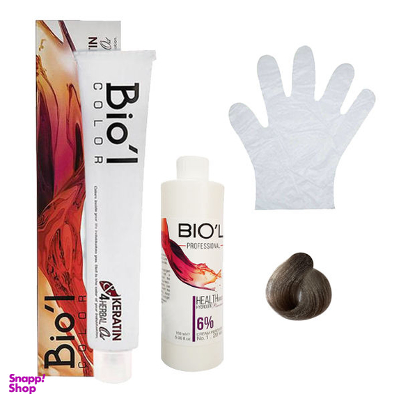 کیت رنگ مو بیول (Biol) سری Professional شماره 9.1 رنگ بلوند دودی خیلی روشن حجم 100 میلی‌ لیتر + اکسیدان شش درصدی