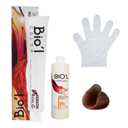 کیت رنگ مو بیول (Biol) سری Professional شماره 9.35 رنگ بلوند کاپوچینو خیلی روشن حجم 100 میلی‌ لیتر + اکسیدان نه درصدی
