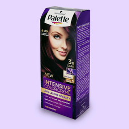 کیت رنگ مو پلت (Palette) مدل Intensive شماره 4.89 رنگ ماهگونی تیره مایل به بنفش حجم 50 میلی‌لیتر