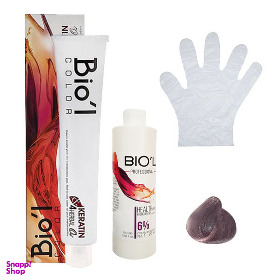 کیت رنگ مو بیول (Biol) سری Professional شماره 9.21 رنگ بلوند مرواریدی خیلی روشن حجم 100 میلی‌ لیتر + اکسیدان شش درصدی