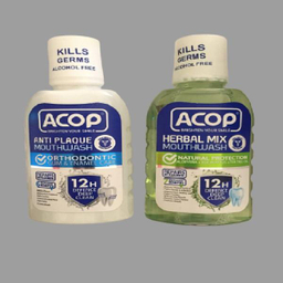 دهان‌ شویه آکوپ (Acop) مدل Anti Plaque حجم 300 میلی‌ لیتر و دهان‌ شویه آکوپ مدل Herbal Mix حجم 300 میلی‌ لیتر