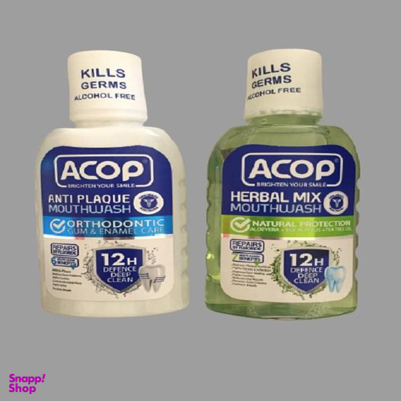 دهان‌ شویه آکوپ (Acop) مدل Anti Plaque حجم 300 میلی‌ لیتر و دهان‌ شویه آکوپ مدل Herbal Mix حجم 300 میلی‌ لیتر